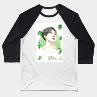 BTS Jimin Park Jimin Nature Plant Watercolour Painting Baseball T-Shirt